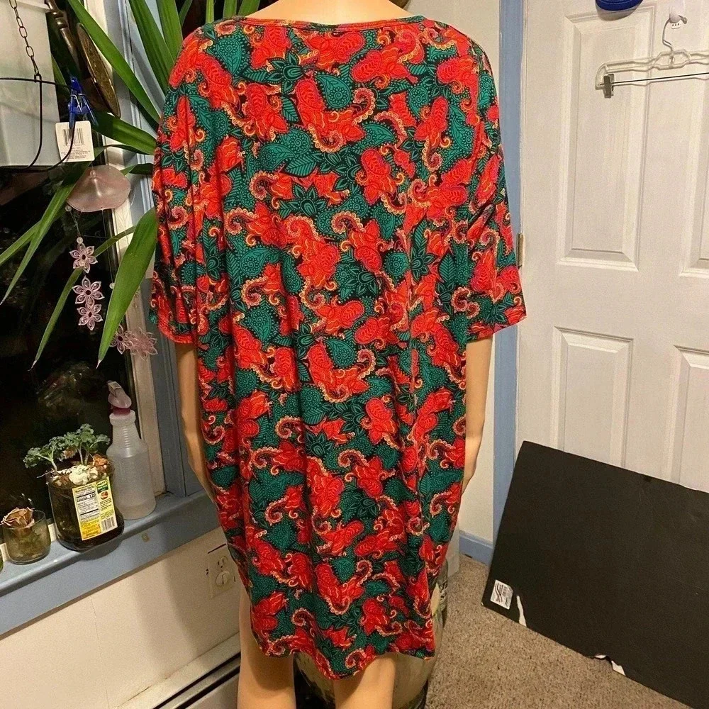LuLaRoe Floral Stretchy Casual Hi low Blouse Women Size L